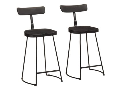 vidaXL Barové stoličky 2 ks černé 49x43x88 cm Masivní dřevo Mango