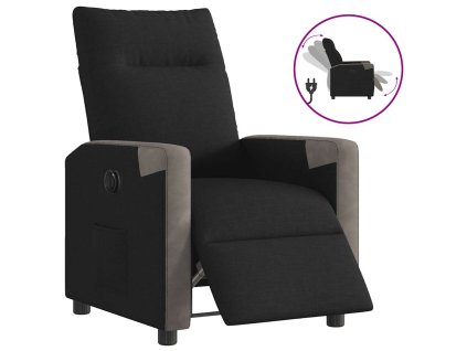 vidaXL Elektrické polohovací křeslo černé textil