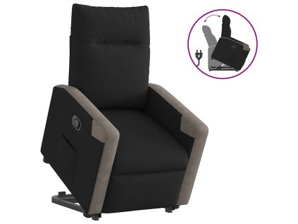 vidaXL Zvedací polohovací křeslo černé textil