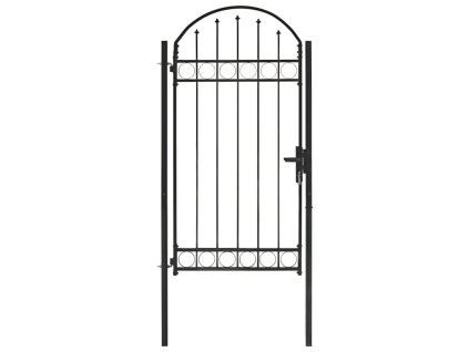vidaXL Zahradní branka s obloukem ocelová 100 x 250 cm černá