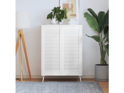 vidaXL Nábytková dvířka lamelový design 2 ks bílá 99,3x39,4cm borovice