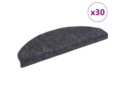 vidaXL Schodové rohože samolepicí 30 ks 65 x 21 x 4 cm tmavě šedé, půlkulaté, velké