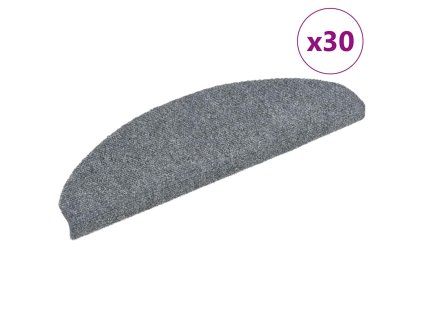 vidaXL Schodové rohože samolepicí 30 ks 65 x 21 x 4 cm světle šedé, půlkulaté, velké