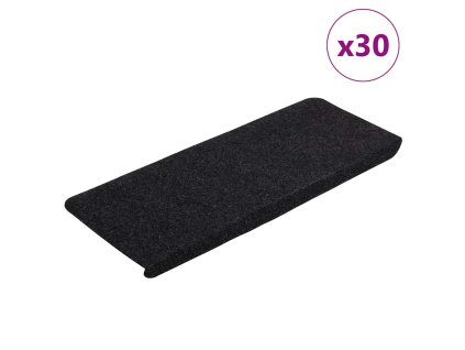 vidaXL Samolepicí podložky na schody 30 ks černé 65x24,5x3,5 cm