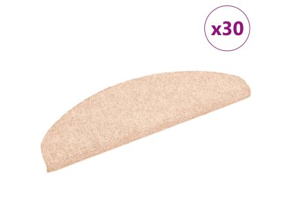 vidaXL Schodové rohože samolepicí 30 ks 65 x 21 x 4 cm světle hnědé, půlkulaté, velké