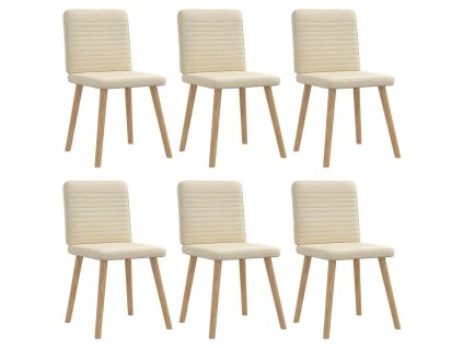vidaXL Jídelní židle 6 ks krémové textil