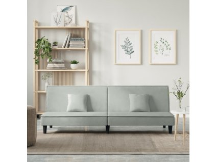 vidaXL Rozkládací pohovka světle šedá samet