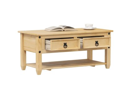 vidaXL Konferenční stolek se zásuvkami Corona 100x48x45 cm borovice