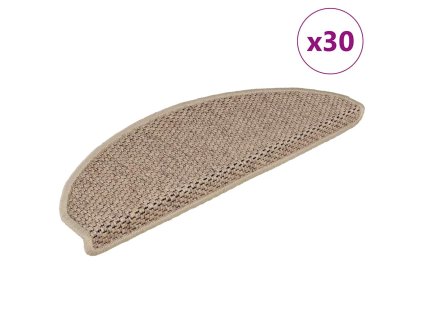 vidaXL Samolepicí rohože na schody Sisal-Look 30 ks 65x21x4 cm Písek