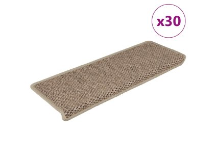 vidaXL Samolepicí rohože na schody Sisal-Look 30 ks 65x21x4 cm Písek