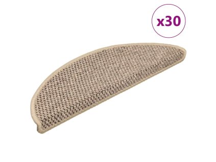 vidaXL Samolepicí rohože na schody Sisal-Look 30 ks tmavě béžová