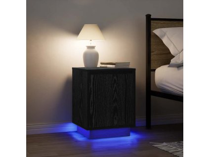 vidaXL Noční skříňky s LED světly 2 ks černé 38x34x50 cm