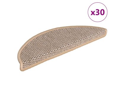 vidaXL Samolepicí rohože na schody Sisal-Look 30 ks světle béžová