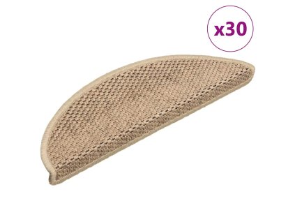 vidaXL Samolepicí rohože na schody Sisal-Look 30 ks 56x17x3 cm Písek