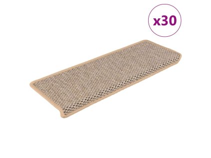 vidaXL Samolepicí rohože na schody Sisal-Look 30 ks světle béžová