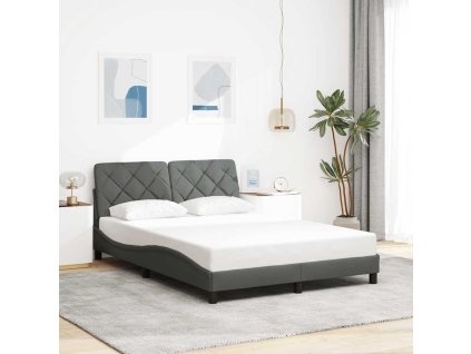 vidaXL Rám postele bez matrace tmavě šedá 120 x 200 cm textil