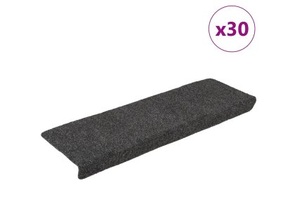 vidaXL Schodové rohože samolepicí 30 ks 65 x 21 x 4 cm antracitové s obdélníkovým okrajem