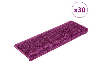vidaXL Schodové rohože 30 ks 65 x 21 x 4 cm fialové s obdélníkovým okrajem