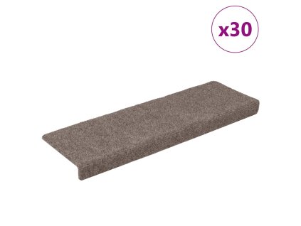 vidaXL Schodové rohože samolepicí 30 ks 65 x 21 x 4 cm béžové s obdélníkovým okrajem