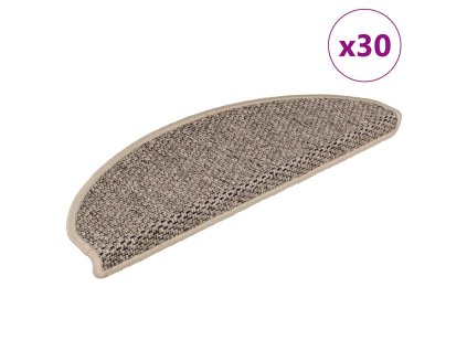 vidaXL Samolepicí rohože na schody Sisal-Look 30 ks Tmavě béžová
