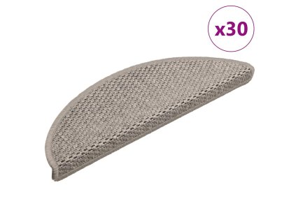 vidaXL Samolepící nášlapy na schody vzhled sisal 30 ks 56x17x3 cm