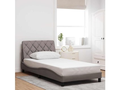 vidaXL Rám postele bez matrace taupe 100 x 200 cm textil