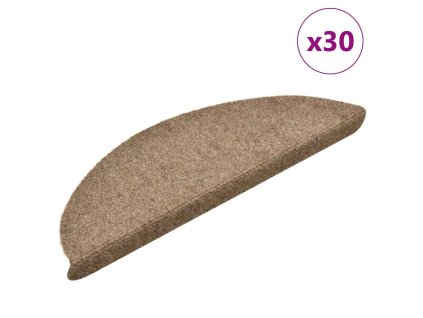 vidaXL Schodové rohože samolepicí 30 ks 56 x 17 x 3 cm béžové půlkulaté
