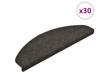 vidaXL Schodové rohože samolepicí 30 ks 65 x 21 x 4 cm antracitové, půlkulaté, velké