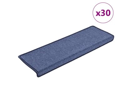 vidaXL Schodové rohože 30 ks 65 x 21 x 4 cm modré s obdélníkovým okrajem