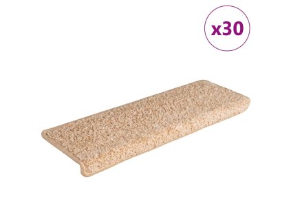vidaXL Schodové rohože 30 ks 65 x 21 x 4 cm zlaté obdélníkové okraje