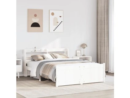 vidaXL Rám postele s čelem bez matrace bílý 140x200 cm