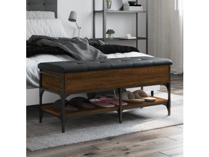 vidaXL Lavice s botníkem hnědý dub 102 x 42 x 45 cm kompozitní dřevo