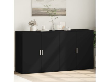 vidaXL Příborníky 2 ks černé 79 x 38 x 80 cm kompozitní dřevo