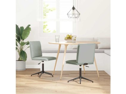 vidaXL Jídelní židle 2 ks světle šedé samet