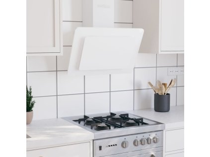 vidaXL Nástěnná digestoř 60 cm nerezová ocel a tvrzené sklo bílá