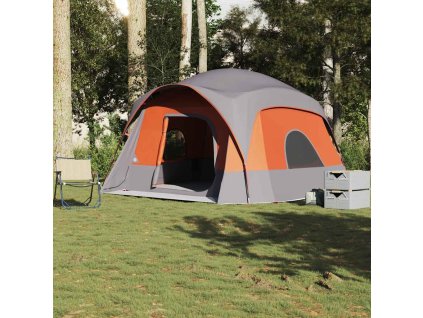 vidaXL Rodinný stan pro 6 osob šedý a oranžový nepromokavý