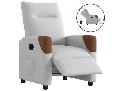 vidaXL Elektrické polohovací křeslo obláčkově šedé textil