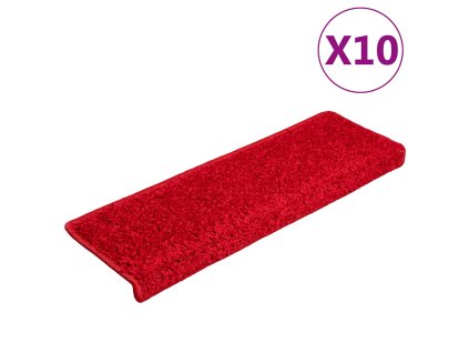 vidaXL Schodové rohože 20 ks 65 x 21 x 4 cm červené s obdélníkovým okrajem