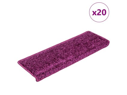 vidaXL Schodové rohože 20 ks 65 x 21 x 4 cm fialové s obdélníkovým okrajem