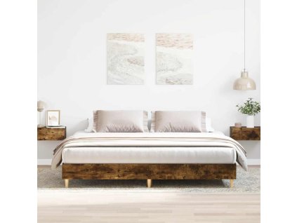 vidaXL Rám postele bez matrace kouřový dub 160x200cm kompozitní dřevo