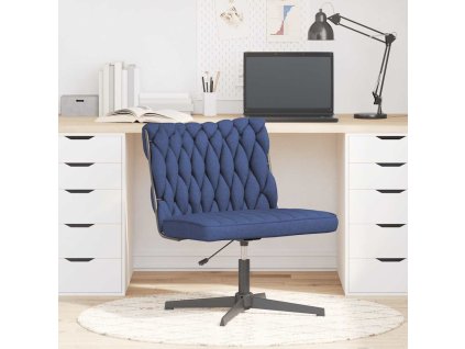 vidaXL Otočná kancelářská židle modrá textil