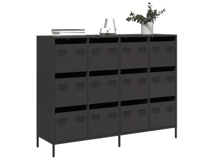 vidaXL Příborník černý 135 x 39 x 103,5 cm ocel válcovaná za studena