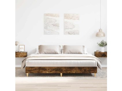 vidaXL Rám postele bez matrace kouřový dub 180x200cm kompozitní dřevo