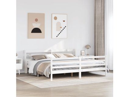 vidaXL Rám postele s čelem bez matrace bílý 200x200 cm