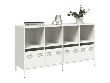 vidaXL Příborník bílý 135 x 39 x 73,5 cm ocel válcovaná za studena