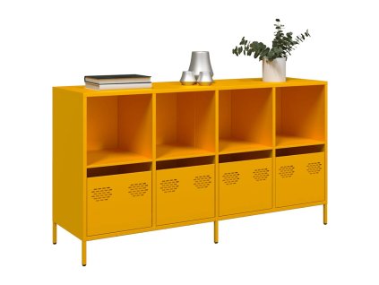 vidaXL Příborník žlutý 135 x 39 x 73,5 cm ocel válcovaná za studena
