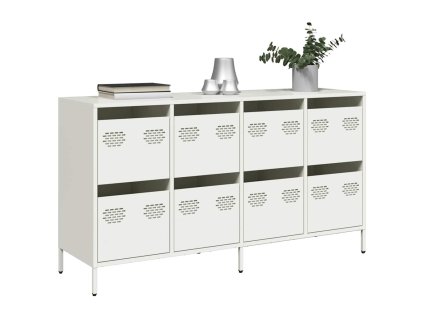 vidaXL Příborník bílý 135 x 39 x 73,5 cm ocel válcovaná za studena