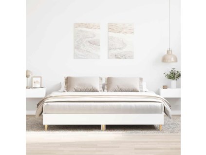 vidaXL Rám postele bez matrace bílý 160x200cm Dřevěné konstrukce