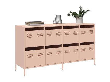 vidaXL Příborník růžový 135 x 39 x 73,5 cm ocel válcovaná za studena