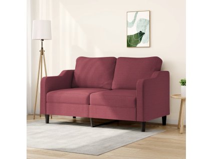 vidaXL 2místná pohovka vínová 140 cm textil